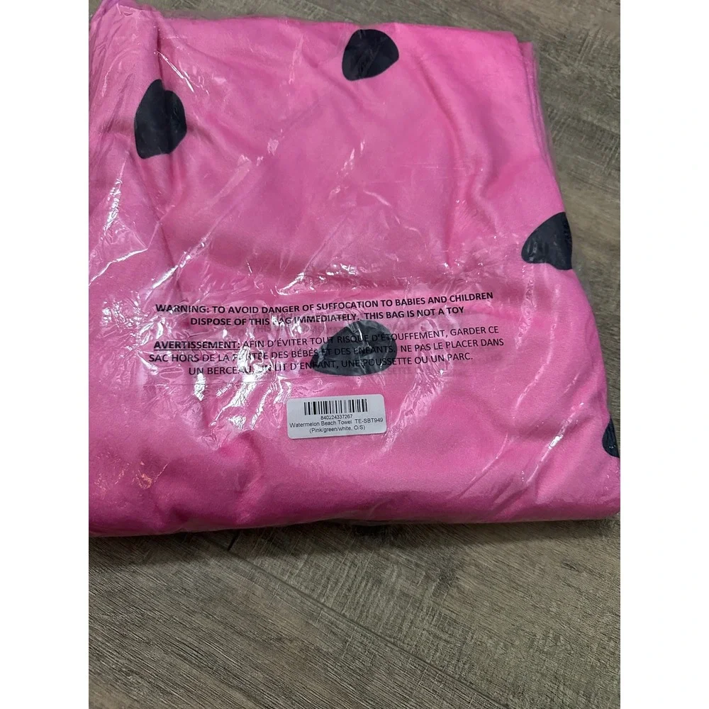 Tipsy Elves Round Watermelon Beach Pool Towel Blanket Pink Teal Circular NEW